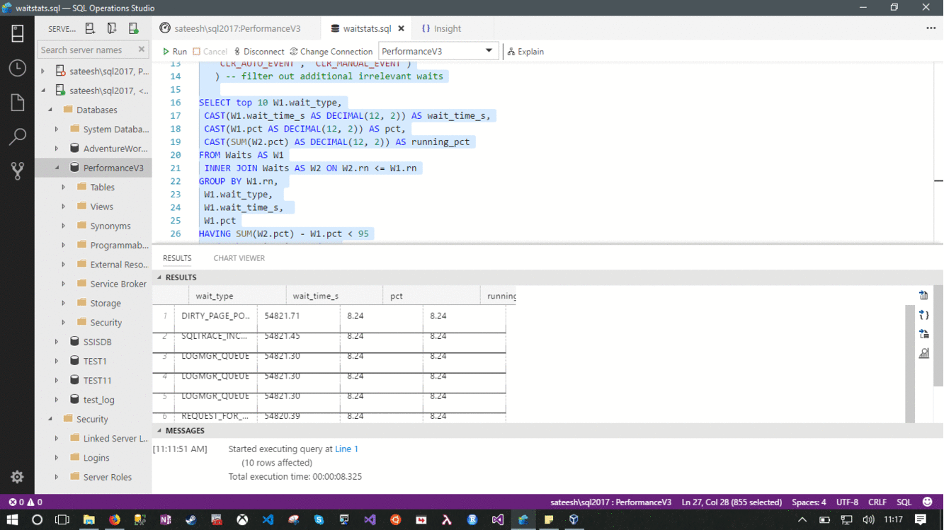 Creating Reports using SQL Operations Studio